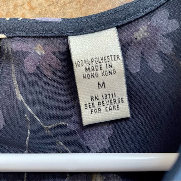 ✨SOLD✨Amanda Smith Semi-Sheer Floral Dress Size Medium - Picture 8 of 9